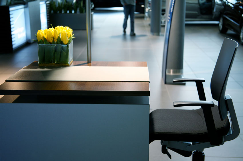 Modern office furniture setup